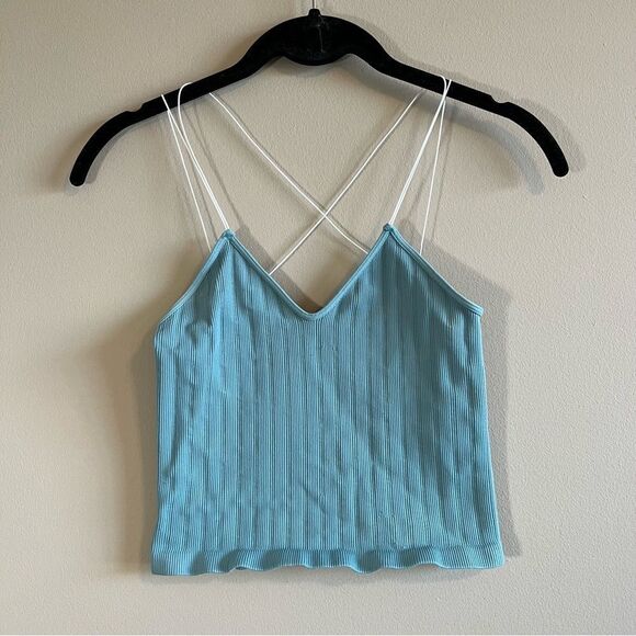 ✨ Full Tilt Women’s Blue Crop Tank Top M/L - Picture 1 of 5